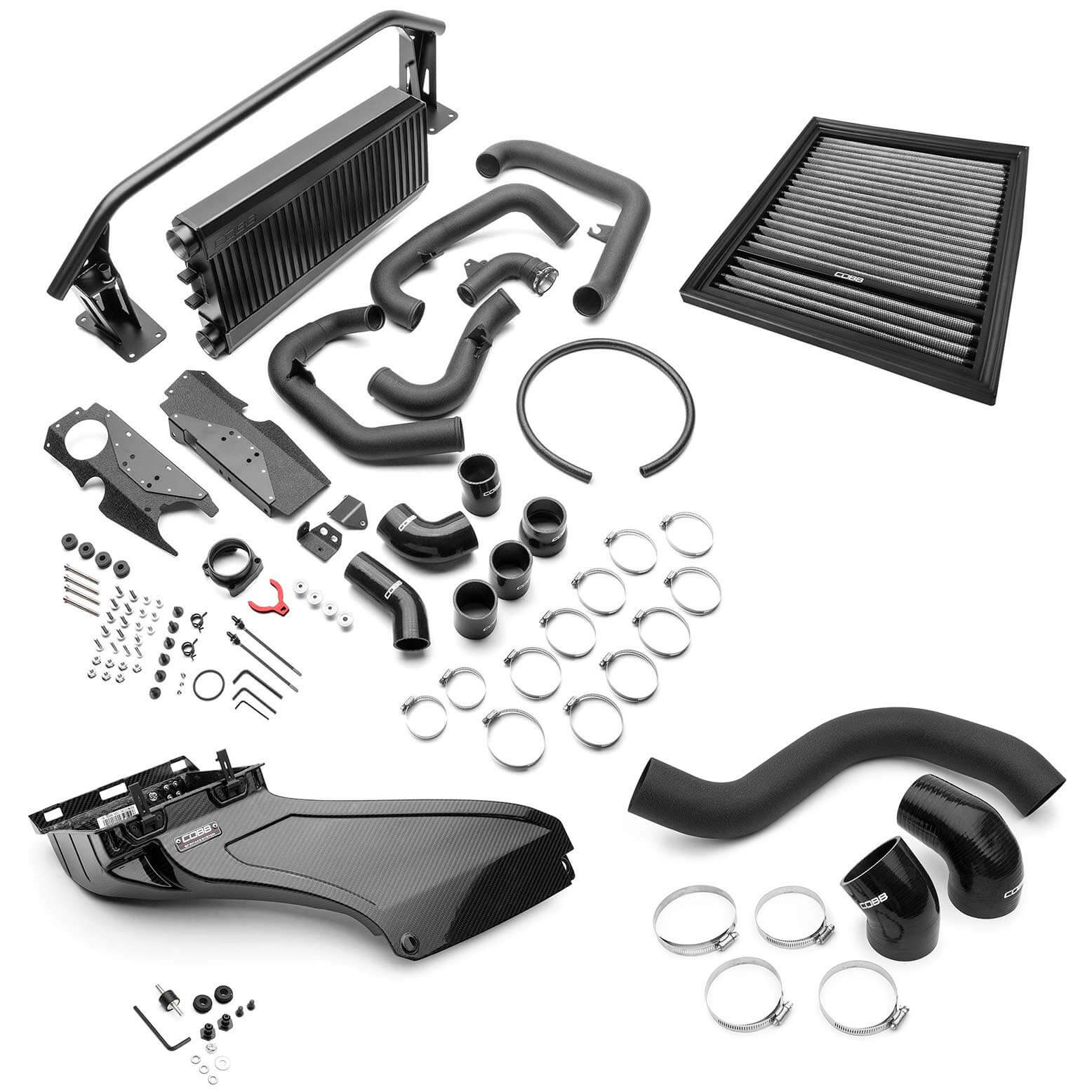 COBB Front Mount Intercooler + Redline Carbon Fiber Intake (Black), 2022-2025 WRX