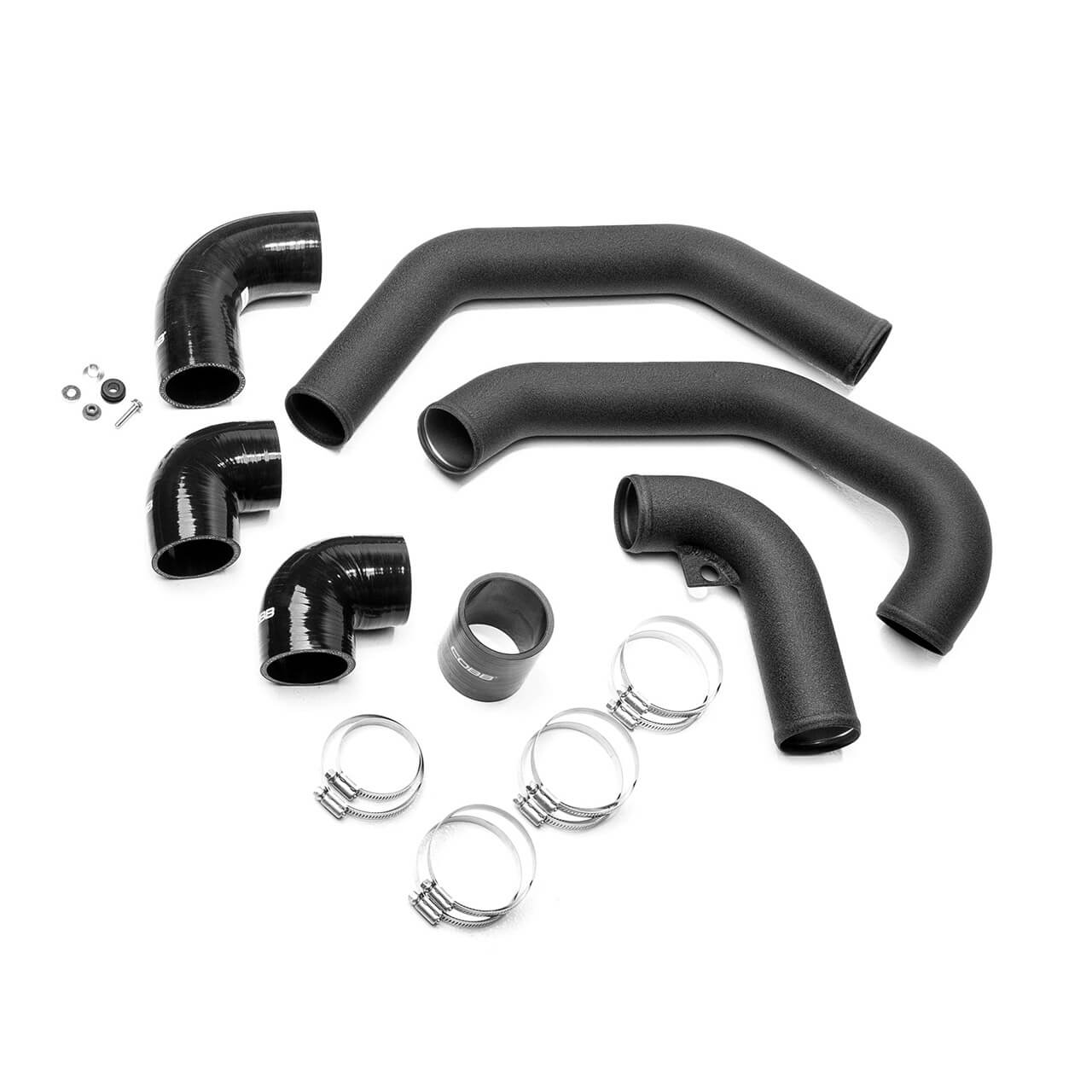COBB Hot Pipes For Front Mount Intercooler (Wrinkle Black), 2008-2014 STi