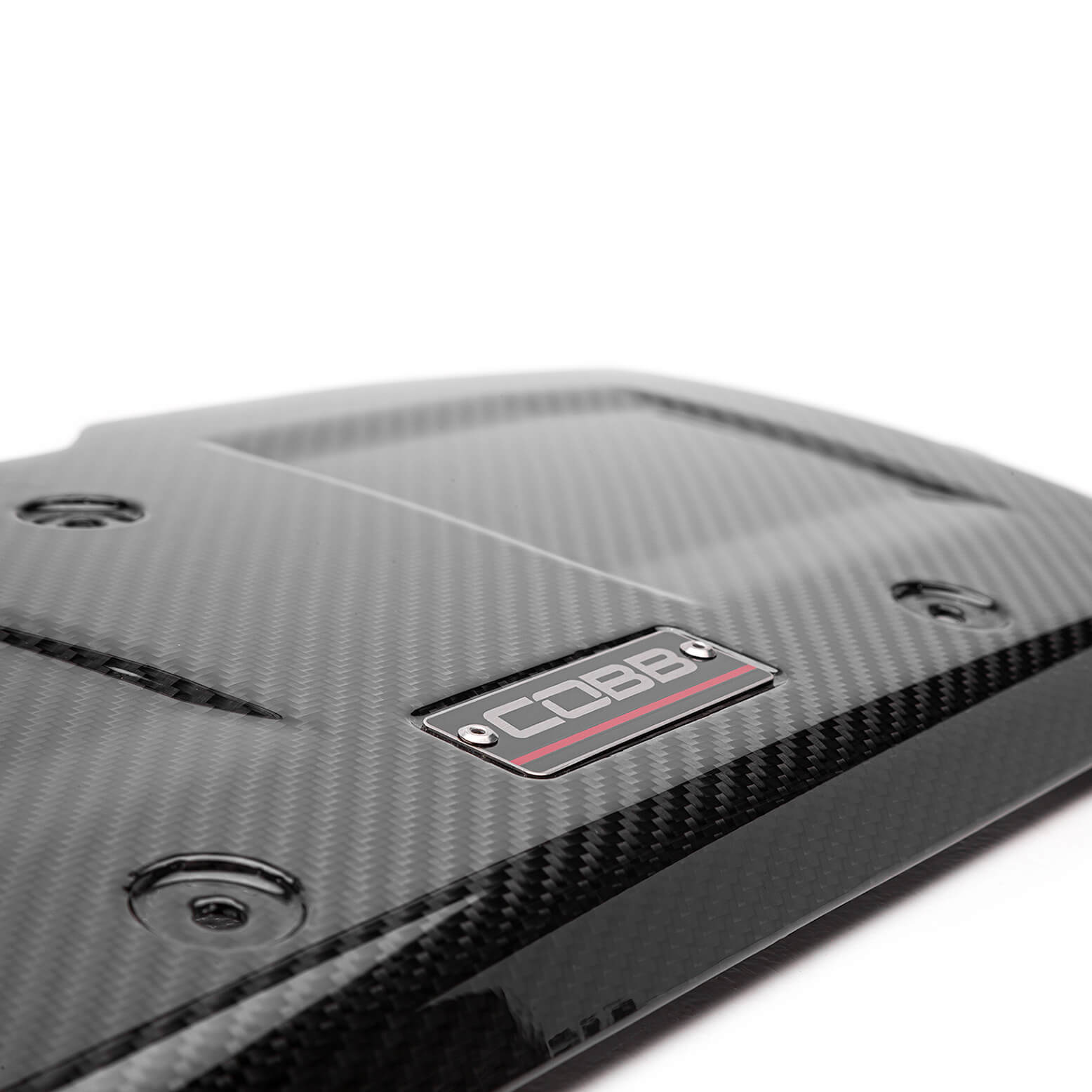 COBB Redline Carbon Fiber Engine Cover, 2015-2021 WRX - Angle 3