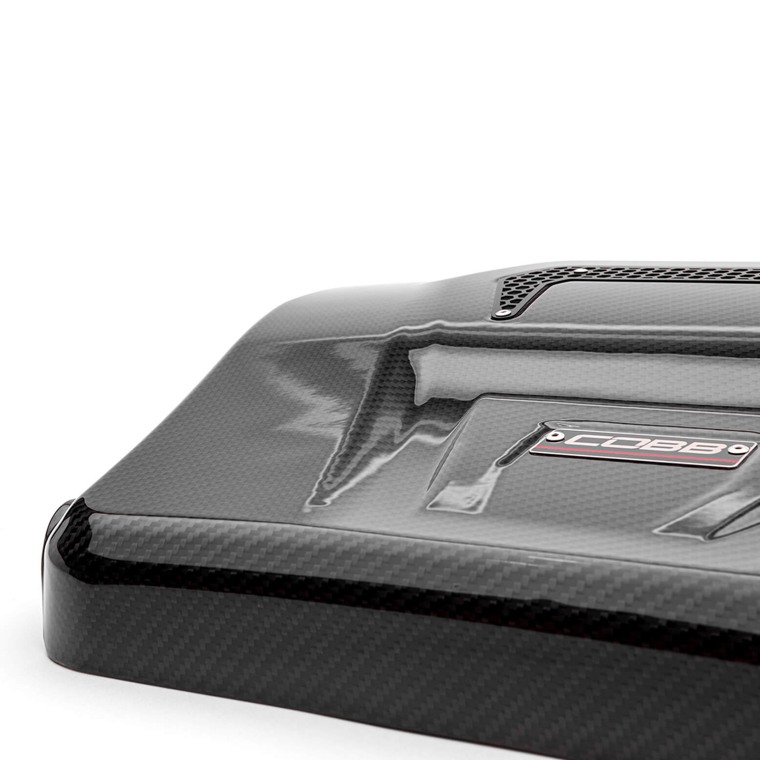 COBB Redline Carbon Fiber Engine Cover, 2015-2019 Golf R - Angle 2