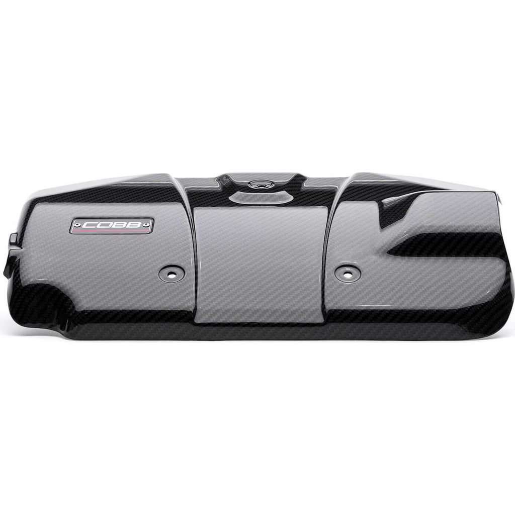 COBB Redline Carbon Fiber Engine Cover (Gloss), 2022-2026 WRX - Angle 2