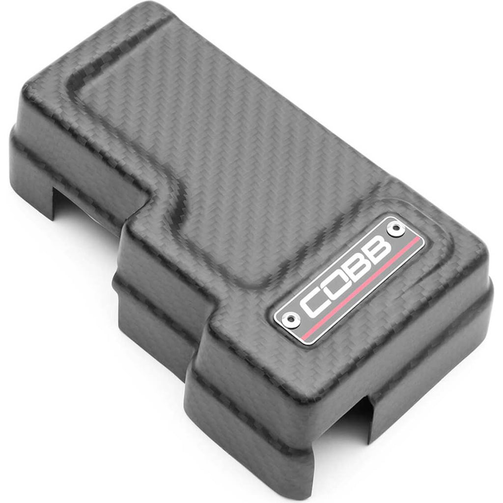 COBB Redline Carbon Fiber Fuse Covers Kit (Driver & Passenger, Matte), 2022-2026 WRX - Angle 2
