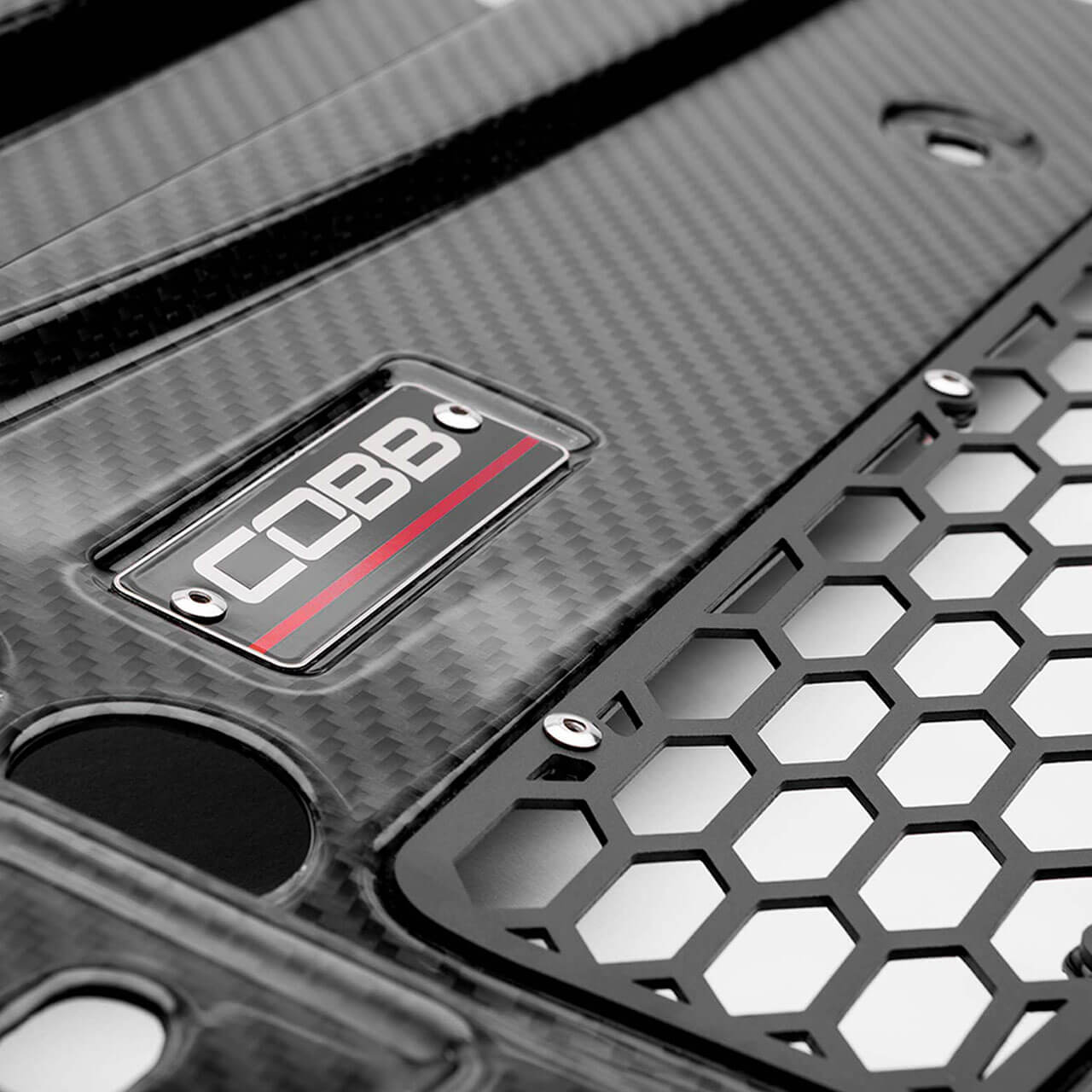 COBB Redline Carbon Fiber Radiator Shroud, 2017-2020 Raptor - Angle 3