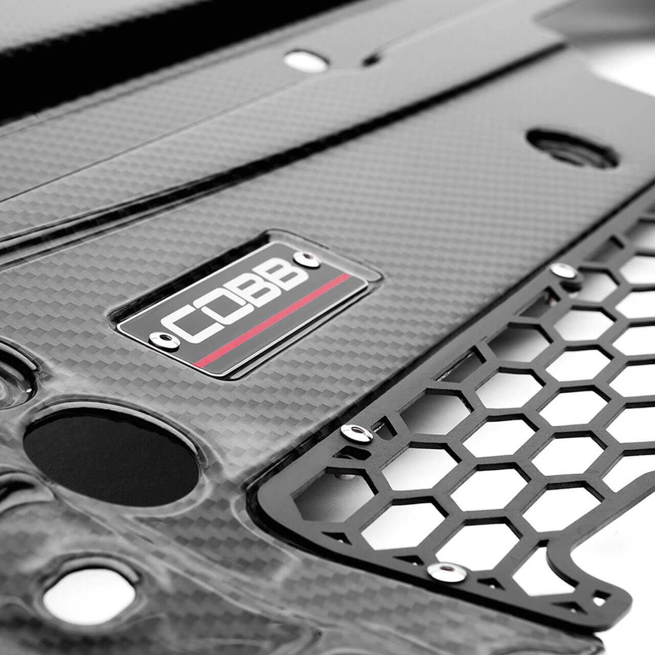 COBB Redline Carbon Fiber Radiator Shroud, 2021-2023 Ford Raptor - Angle 3