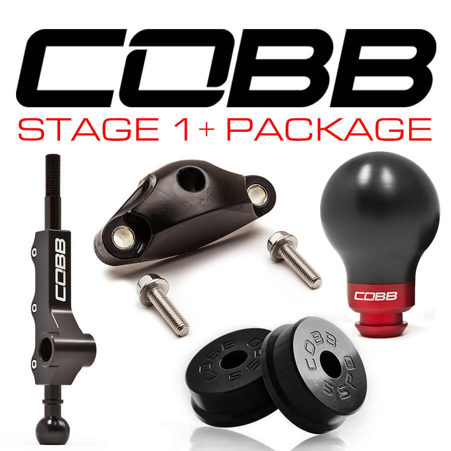 COBB Shifter w/ F&R Bushings & Black/Red Knob Combo, 2002-2007 WRX w/ OE Short Shifter