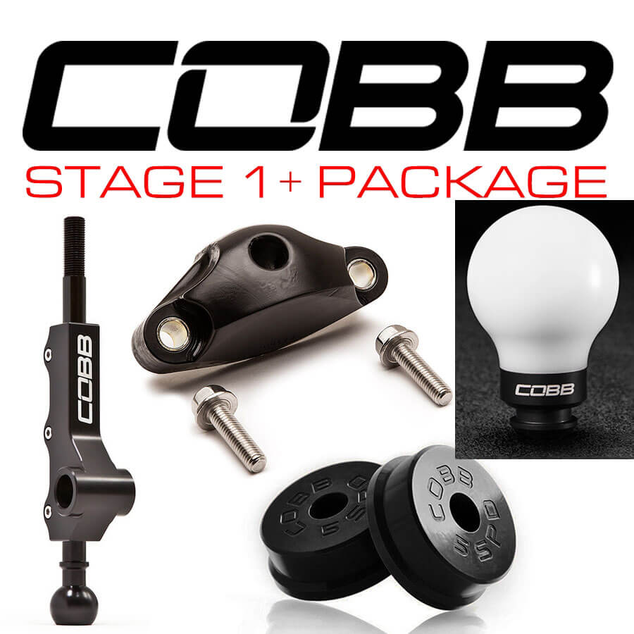 COBB Shifter w/ F&R Bushings & White/Black Knob, 2002-2007 WRX w/ OE Short Shifter