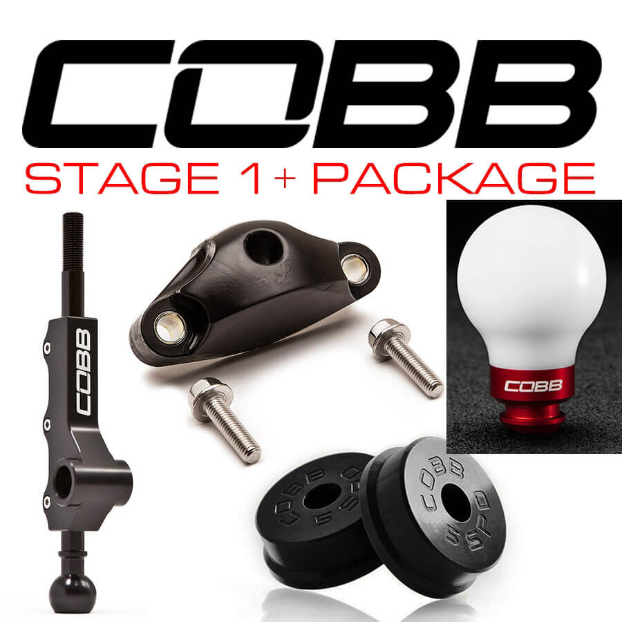 COBB Shifter w/ F&R Bushings & White/Red Knob, 2002-2007 WRX w/ OE Short Shifter