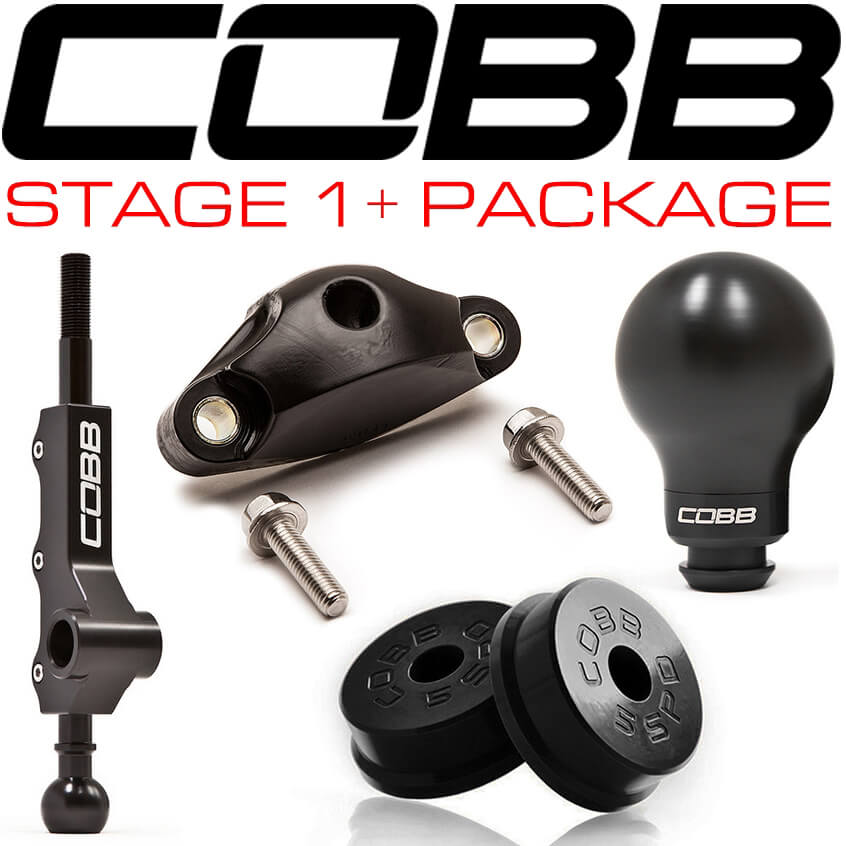 COBB Stage 1+ Drivetrain Package (Tall Shifter, White w/ Red Knob), 2002-2007 WRX