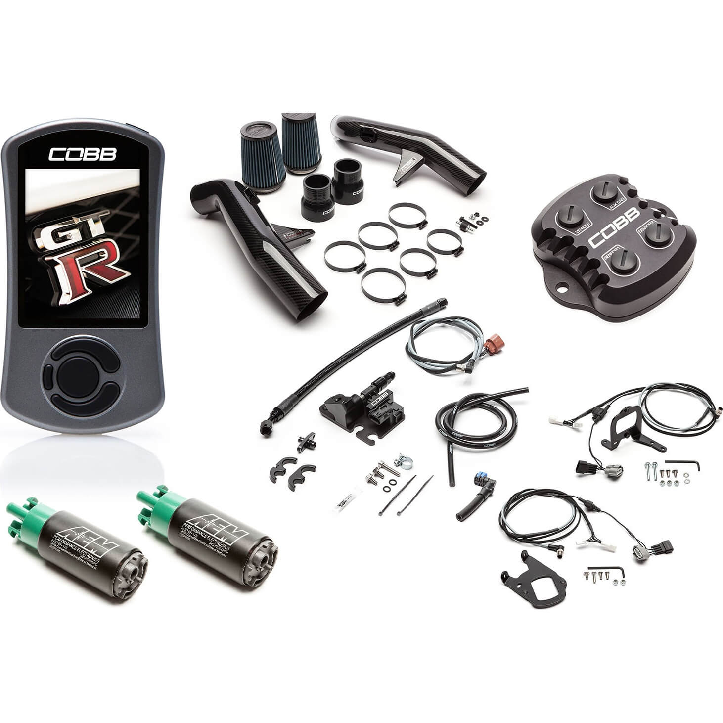COBB Stage 1+ Redline Carbon Fiber CAN Flex Fuel Power Package, 2015-2018 GT-R (USDM)