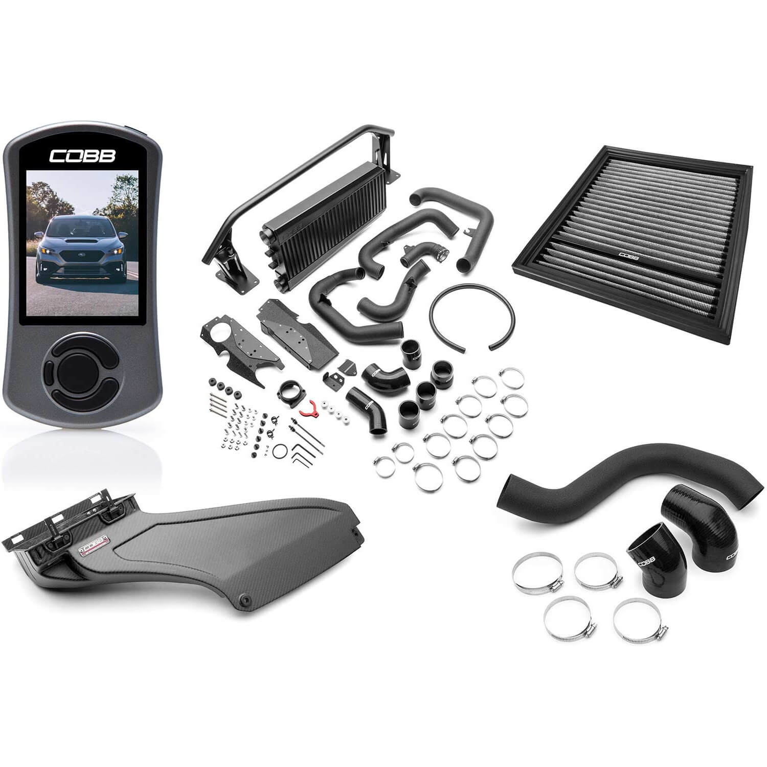 COBB Stage 2 Power Package Black w/ Carbon (FMIC), 2022-2025 WRX