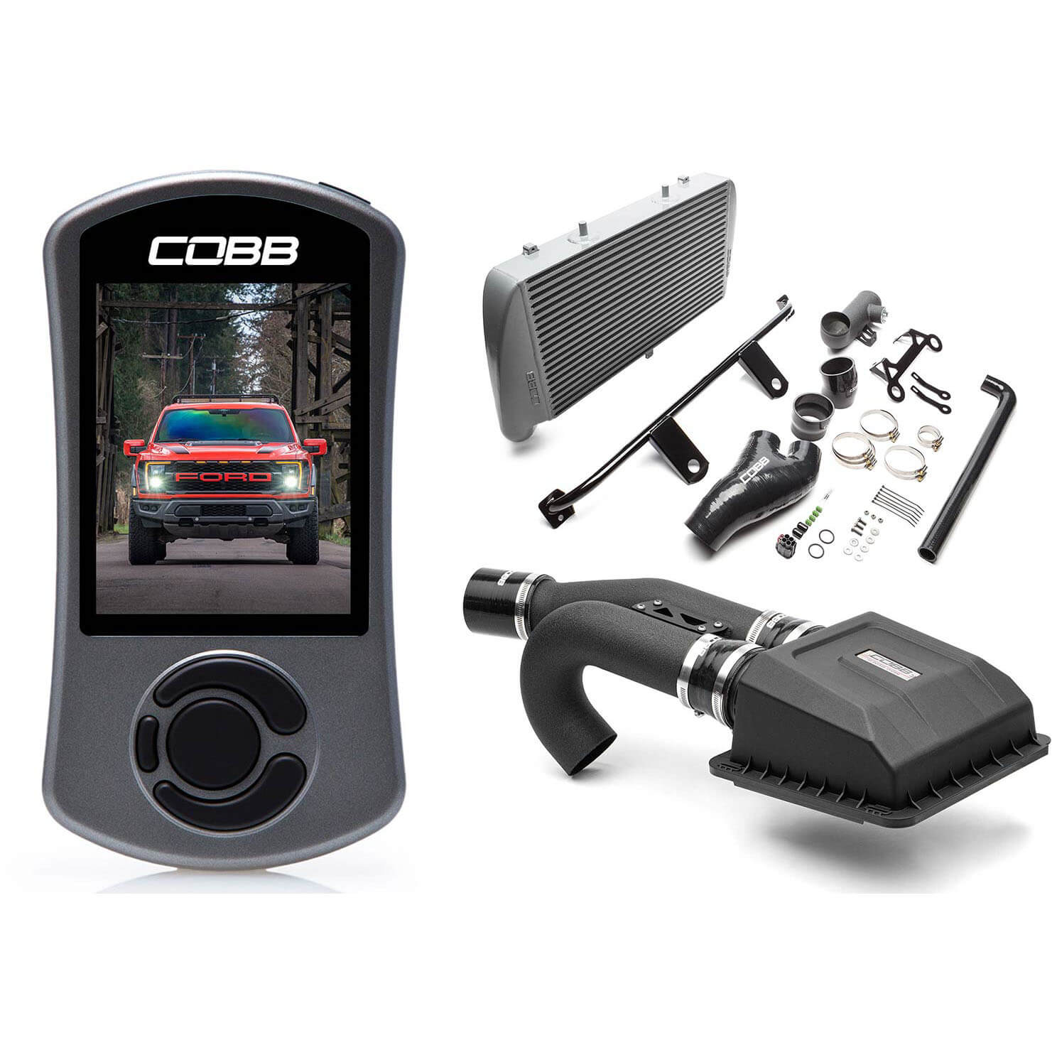 COBB Stage 2 Power Package Silver FMIC (w/ HCT Intake), 2021-2023 F-150 Raptor
