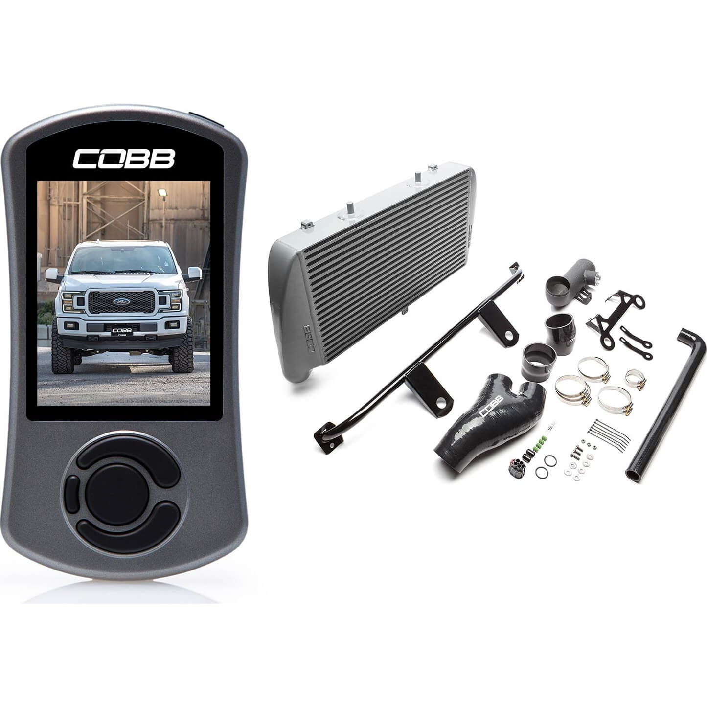 COBB Stage 2 Power Package (Silver Intercooler, No Intake), 2018-2020 F-150 2.7L