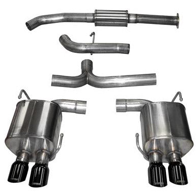 Corsa Sport Cat-Back Exhaust System w/ Quad Black Tips, 2015-2021 WRX & STi