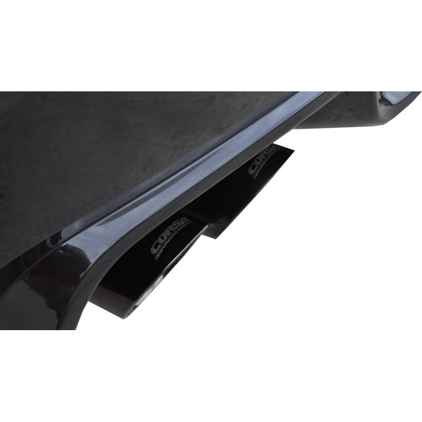 Corsa Sport Cat-Back Exhaust System w/ Quad Black Tips, 2011-2014 WRX & STi (Sedan) - Angle 2