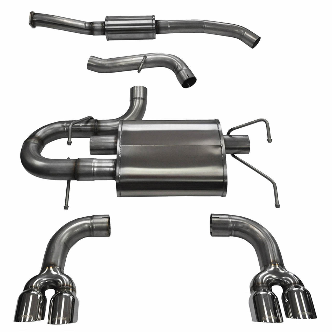 Corsa Sport Cat-Back Exhaust System w/ Quad Polished Tips, 2008-2014 STi & 2011-2014 WRX (Hatch)