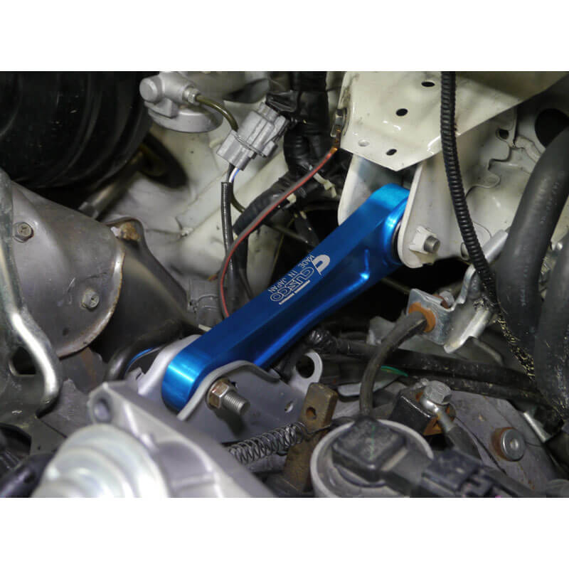 Cusco Billet Aluminum Pitch Stop Mount (Blue), 2002-2026 WRX & 2004-2021 STi - Angle 2