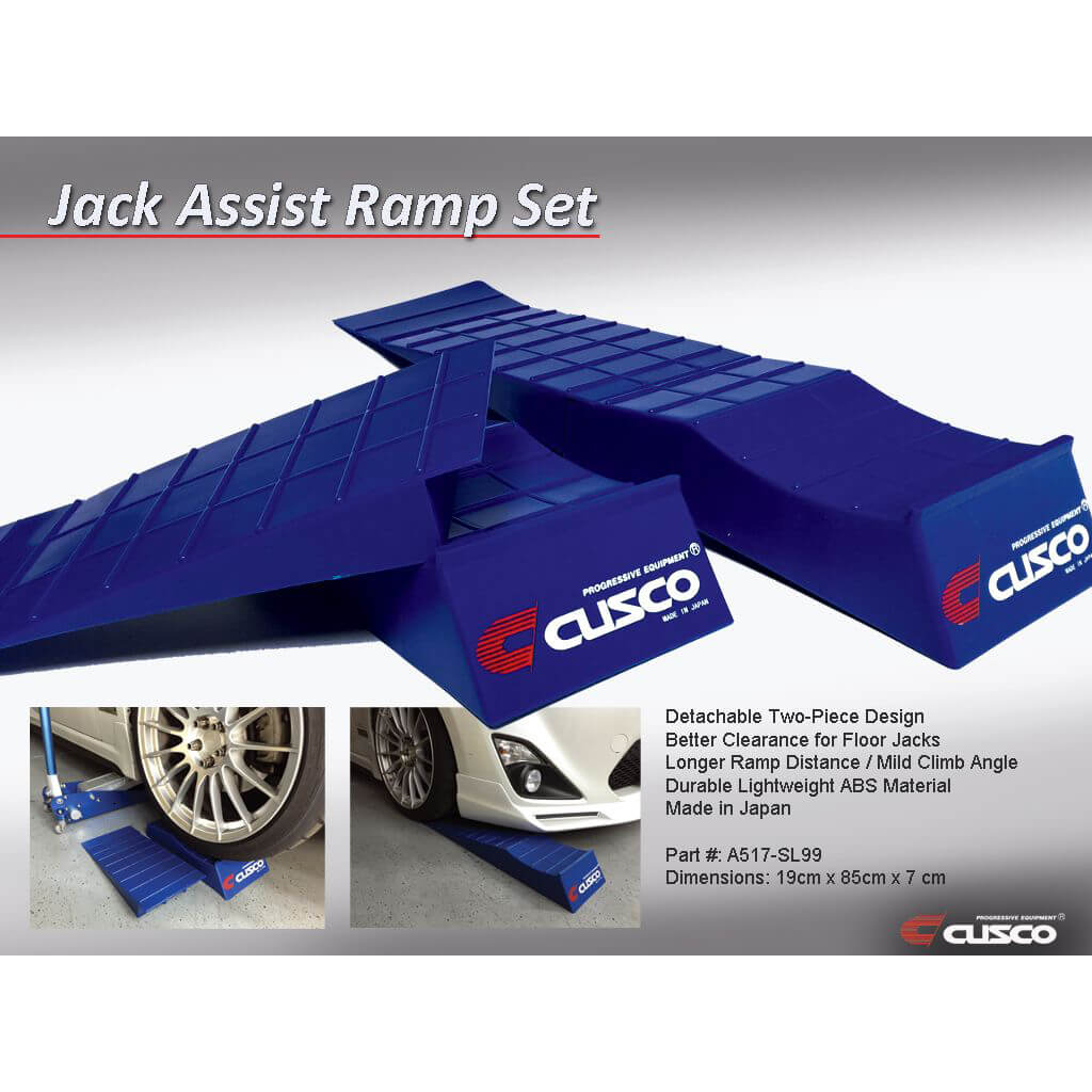 Cusco Jack Assist Ramps (Pair/2, Blue) - Angle 3