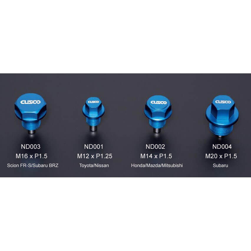 Cusco Magnetic Oil Pan Drain Plug Bolt (M20x1.5mm, Blue), Subaru - Angle 3