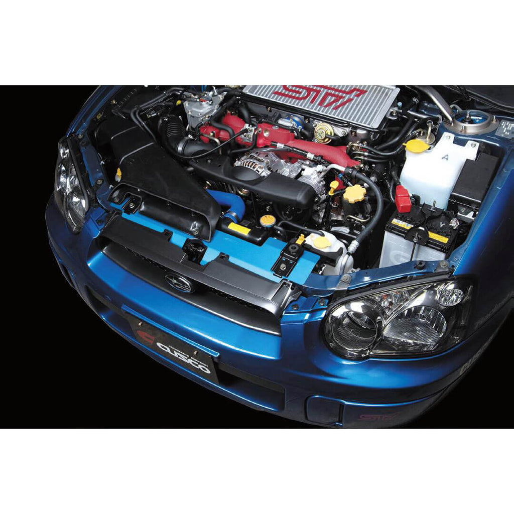 Cusco Radiator Cooling Plate (Blue), 2002-2007 WRX & 2004-2007 STi - Angle 2