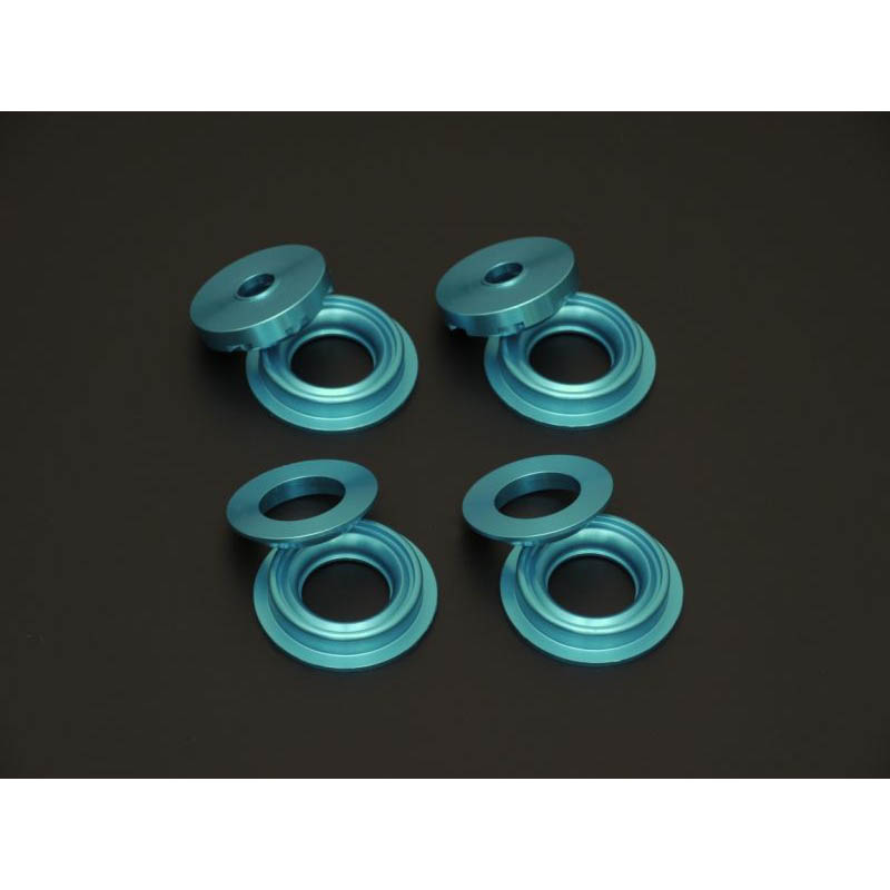 Cusco Rear Suspension Member Collar Support (Set/4, Billet Aluminum, Blue), 2022-2026 BRZ & GR86