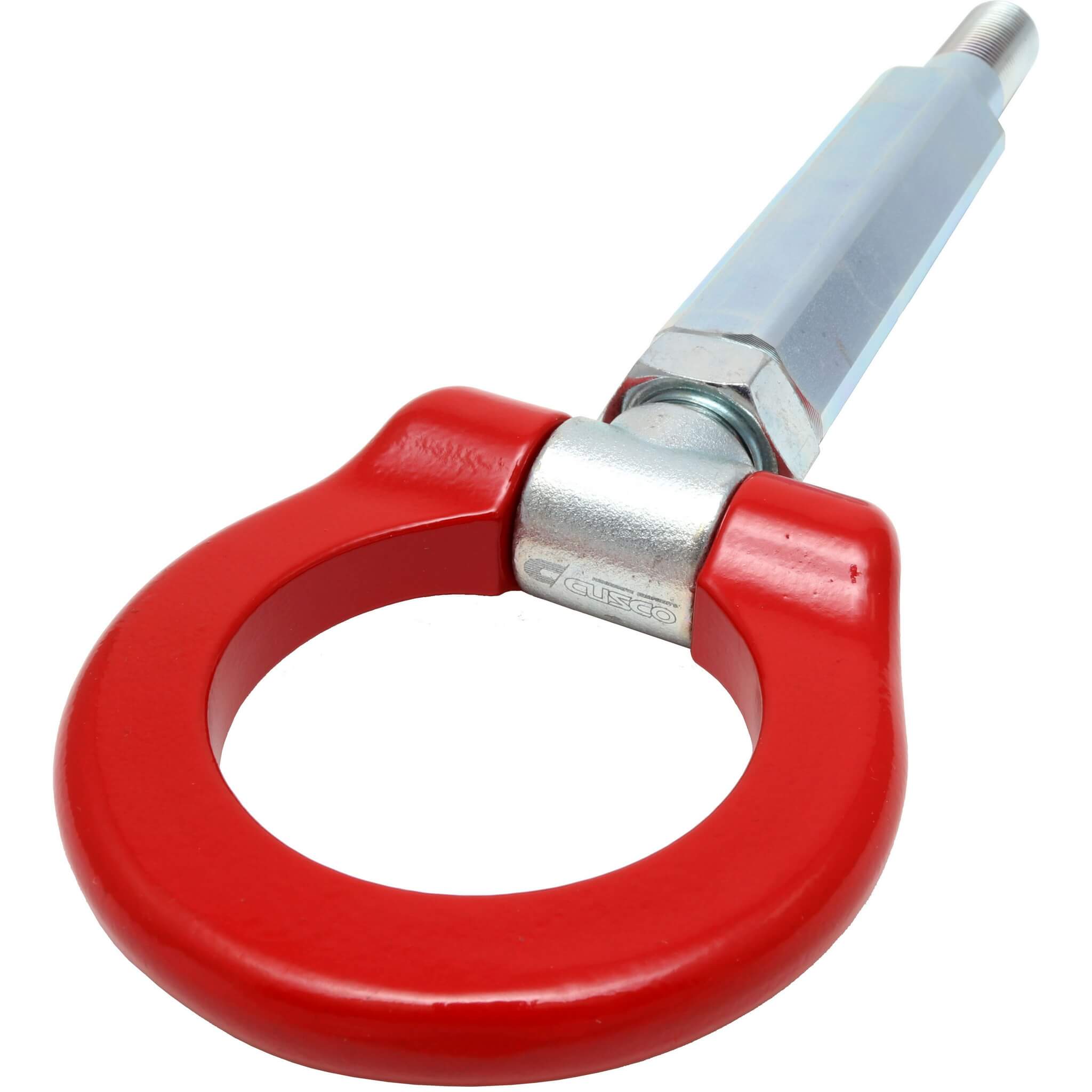 Cusco Tow Hook (Front, Red), 2015-2021 STi & 2015-2021 WRX - Angle 2