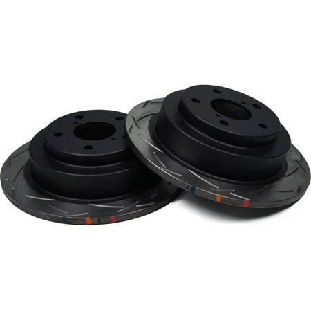 DBA 4000 T3 Series Rear Rotors (Slotted, Pair), 2006-2007 WRX