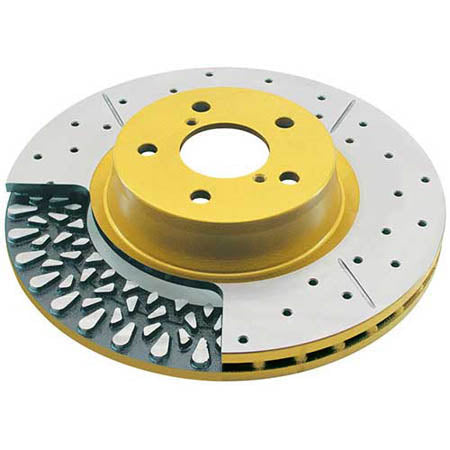 DBA 4000 XS Series Front Rotors (Drilled & Slotted, Pair), 2004-2017 STi - Angle 2