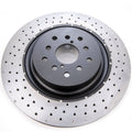 DBA Front Crossdrilled/Dimpled 4000 XD Series Rotor, 2018-2021 STi & 2024+ WRX TR/TS