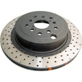 DBA Rear Crossdrilled/Dimpled 4000 XD Series Rotor, 2018-2021 STi & 2024+ WRX TR/TS