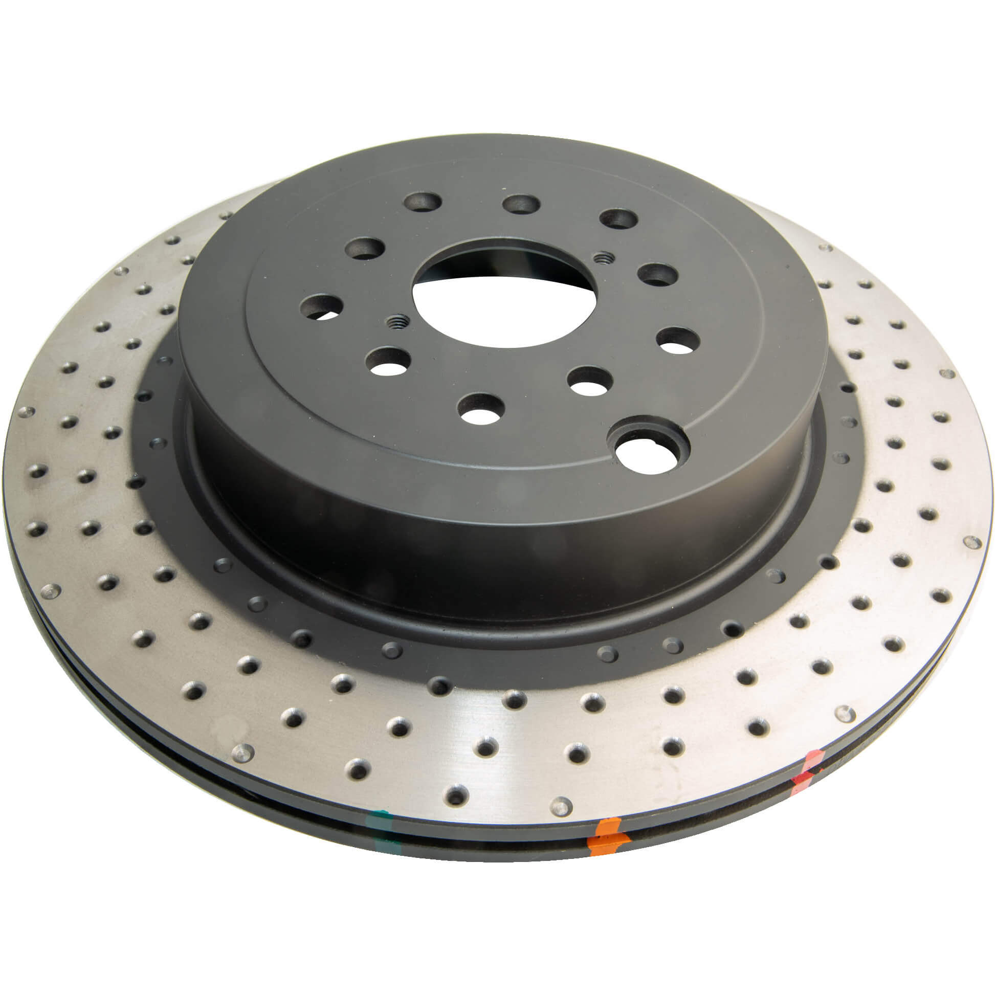 DBA Rear Crossdrilled/Dimpled 4000 XD Series Rotor, 2018-2021 STi & 2024+ WRX TR/TS