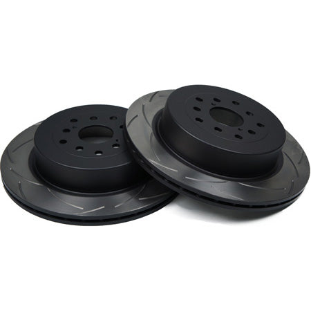 DBA Street Series T2 Rear Rotors (Slotted, Pair), 2004-2007 STi
