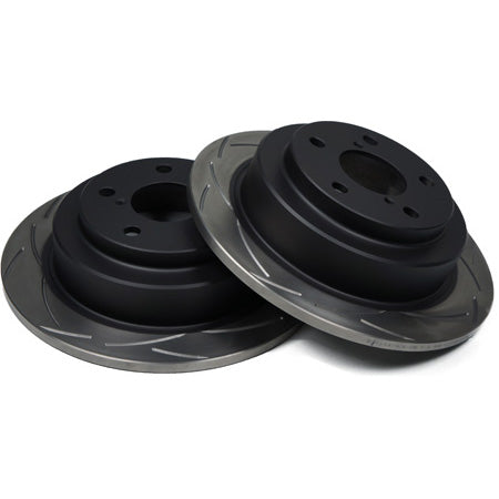 DBA Street Series T2 Rear Rotors (Slotted, Pair), WRX w/ "H6" Rear Brake Swap