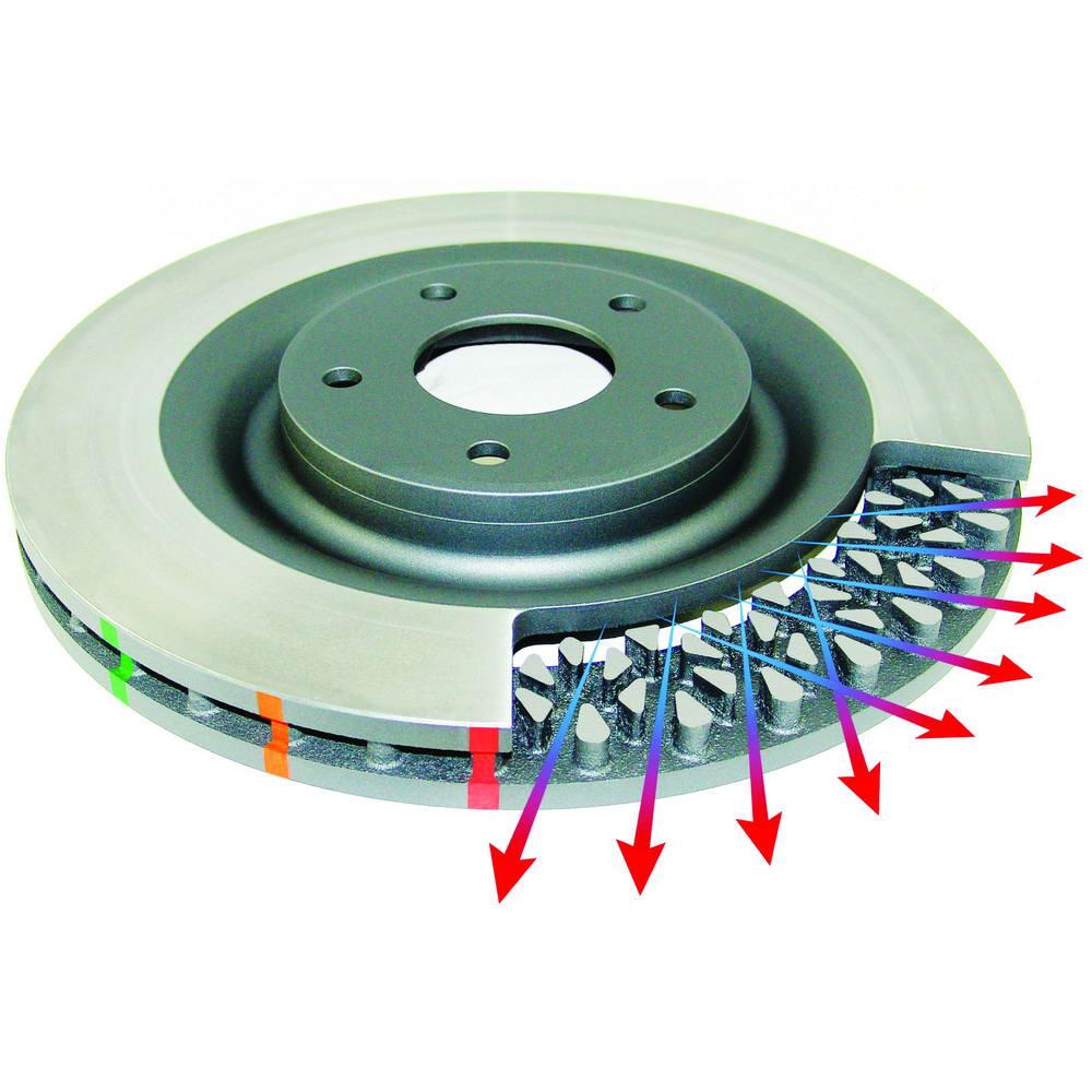 DBA T3 5000 Series 2-Piece Slotted Front Brake Rotor, 2018-2021 STi & 2024+ WRX TR/TS