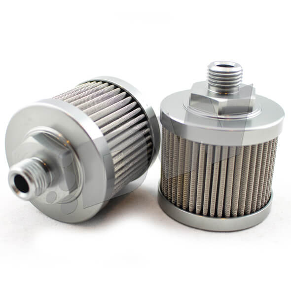 DeatschWerks Fuel Pump Pre-Filter (6AN, 100 Micron, Fits DW 9-250 Pump) - Angle 2