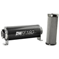 DeatschWerks In-Line Fuel Filter (100 Micron, 8AN fittings, 160mm)
