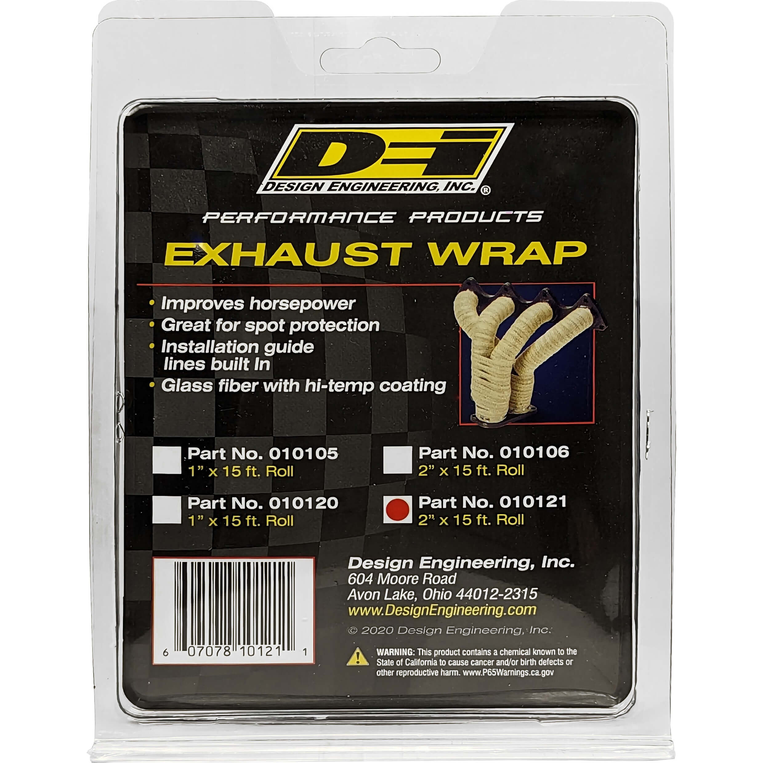 DEI Exhaust Wrap (Black, 2in x 15ft) - Angle 2