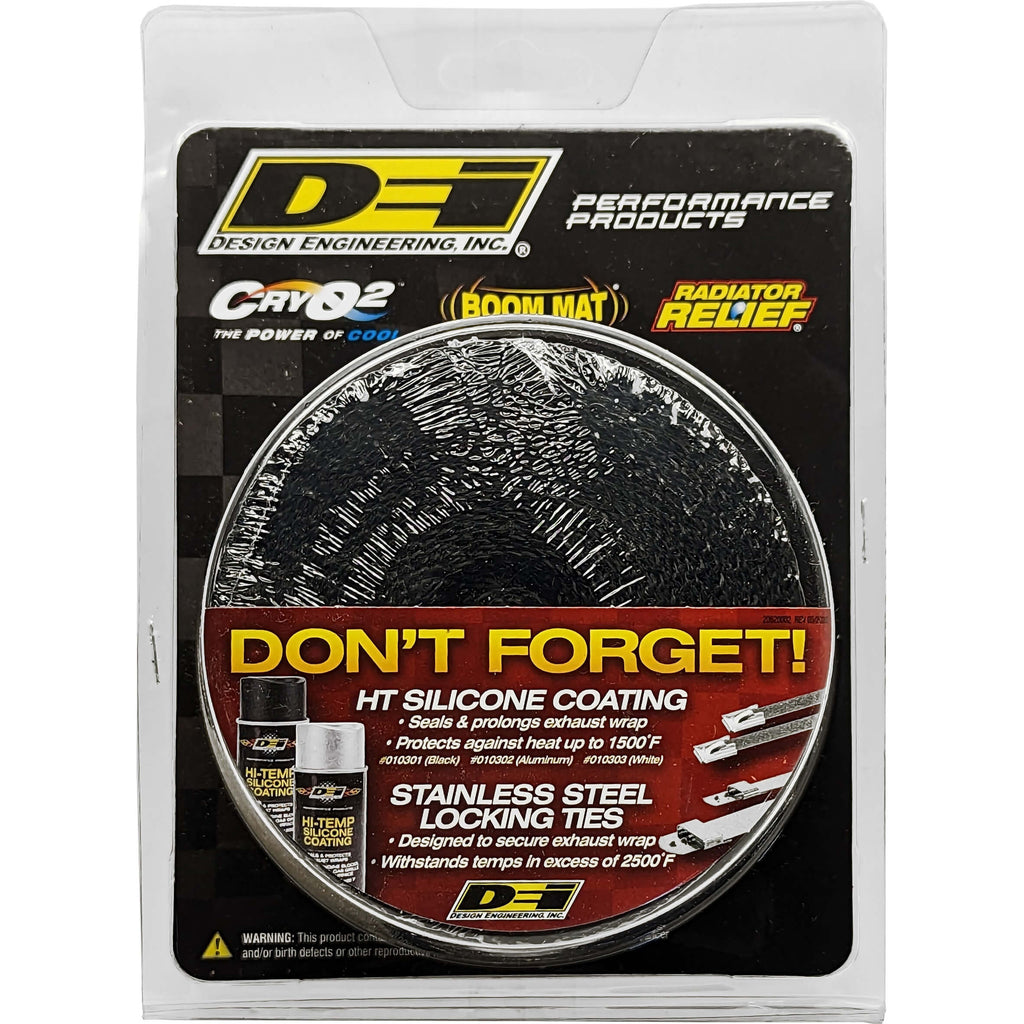 DEI Exhaust Wrap Kit (Black, 2in x 25ft) - Angle 2