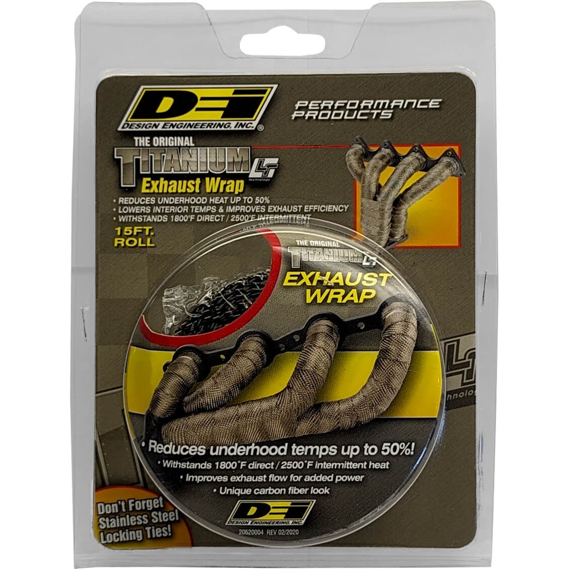 DEI Exhaust Wrap (Titanium, 1in x 15ft) - Angle 2