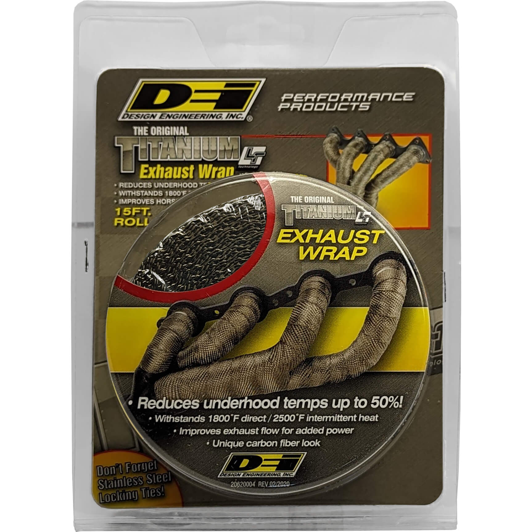 DEI Exhaust Wrap (Titanium, 2in x 15ft) - Angle 2
