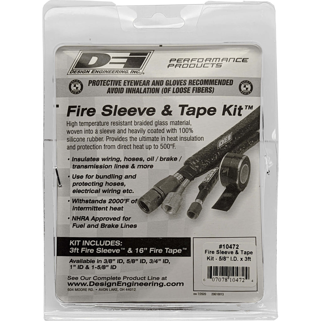 DEI Fire Sleeve & Tape Kit (5/8in I.D. x 3ft) - Angle 3