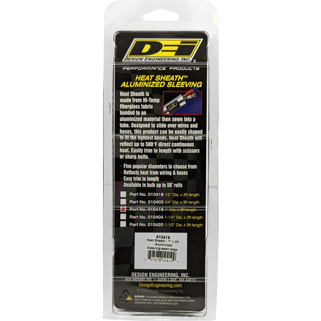 DEI Heat Sheath Aluminized Sleeving (Sewn) 1in x 3ft - Angle 2