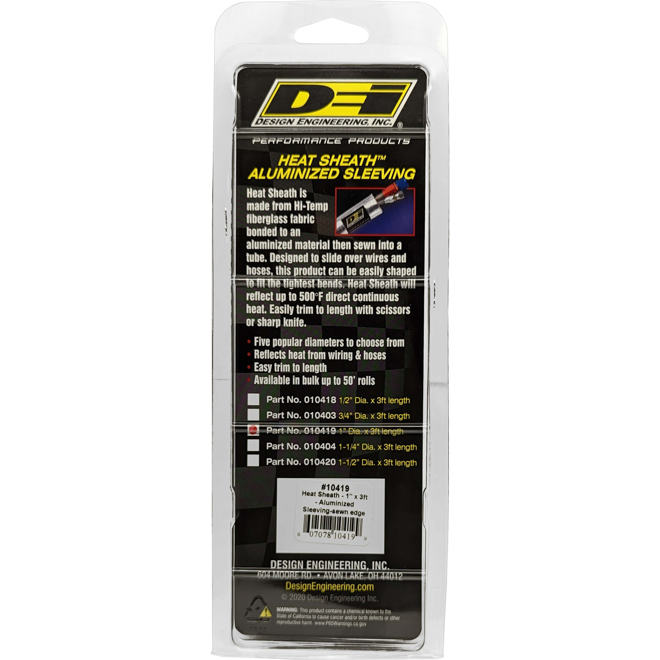 DEI Heat Sheath Aluminized Sleeving (Sewn) 1in x 3ft - Angle 2