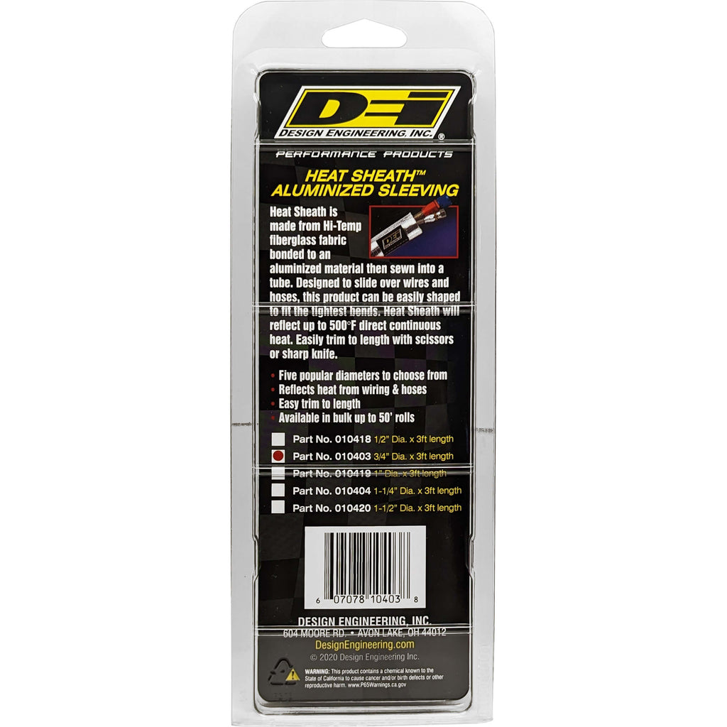 DEI Heat Sheath Aluminized Sleeving (Sewn) 3/4in x 3ft - Angle 3