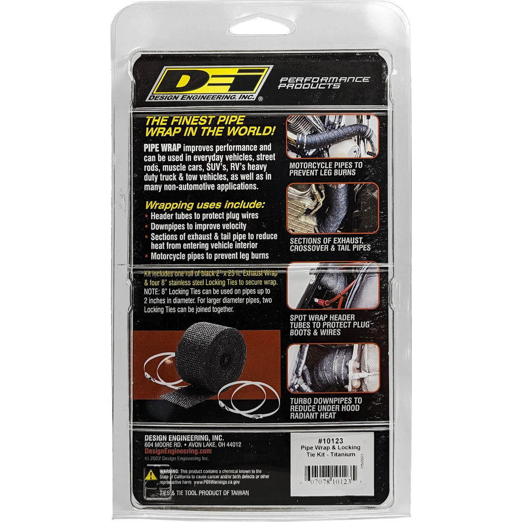 DEI Pipe Wrap Kit w/ Ties (Titanium, 2in x 25ft) - Angle 3