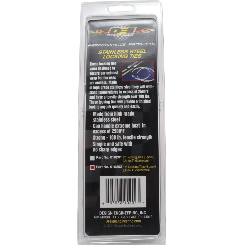 DEI Stainless Steel Locking Ties (14in, Pack/4) - Angle 3