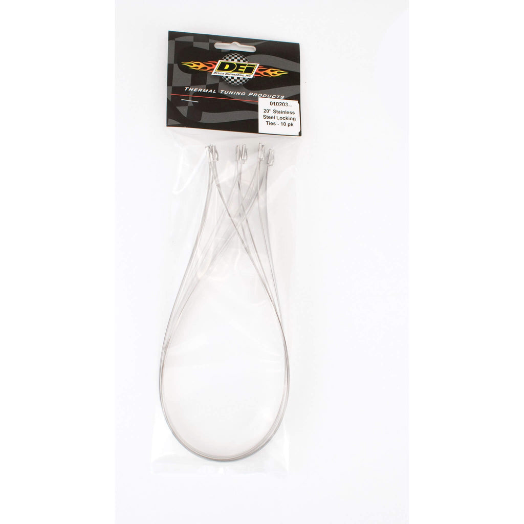 DEI Stainless Steel Locking Ties (20in, Pack/10) - Angle 2