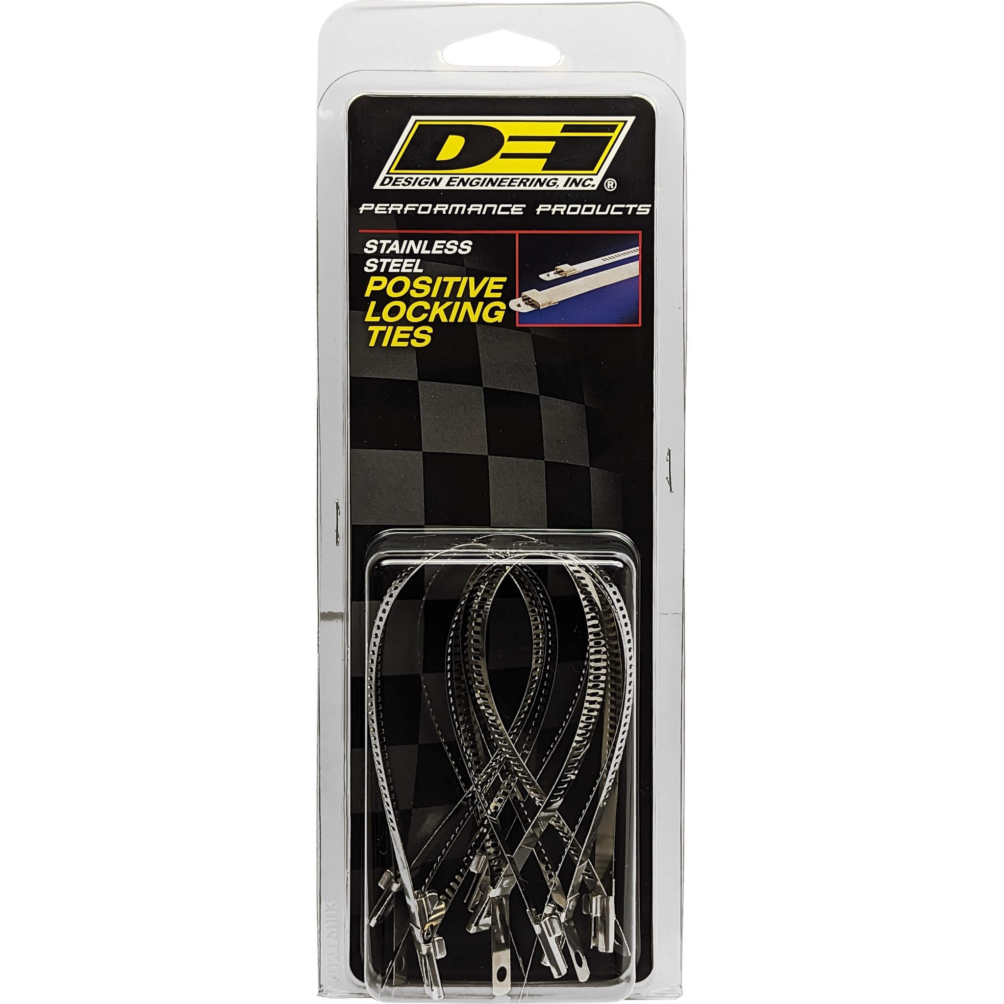 DEI Stainless Steel Positive Lock Ties (7mm x 9in, Pack/8) - Angle 2