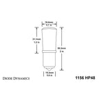 Diode Dynamics 1156 HP48 LED Bulb (Red, Single) - Angle 3