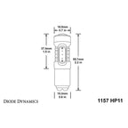 Diode Dynamics 1157 HP11 LED Bulb (Amber, Single), 2008-2014 WRX & STi - Angle 3