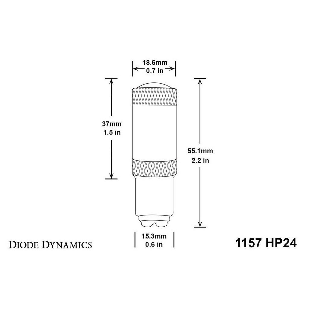 Diode Dynamics 1157 HP24 LED Turn Signal Bulb (Cool White, 410 Lumens, Single), 2008-2014 WRX & STi - Angle 3